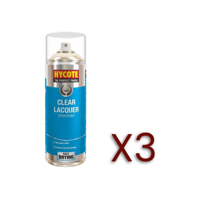 3x Hycote XUK0232 Clear Lacquer 400ml C/O Hycote - Town Tools 