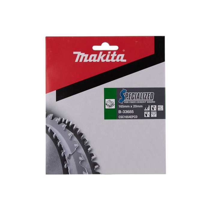 Makita B-33685 Specialized Blade for Fibre Cement Board 165 x 20mm x 4T Makita - Town Tools