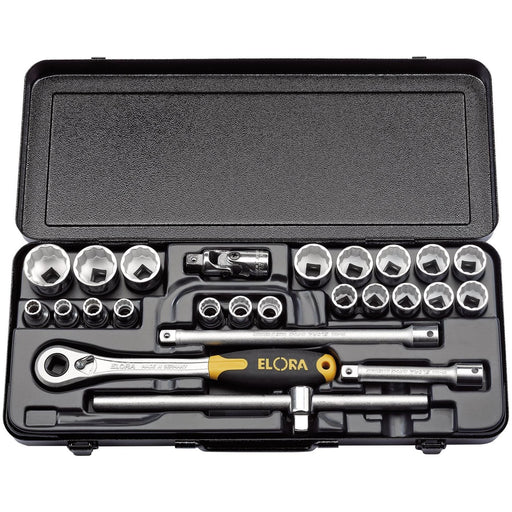 Draper Elora Metric Socket Set, 1/2" Sq. Dr. (25 Piece) 50648 Draper - Town Tools 