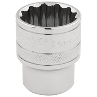 Draper HI-TORQ 12 Point Socket, 1/2" Sq. Dr., 24mm 33372