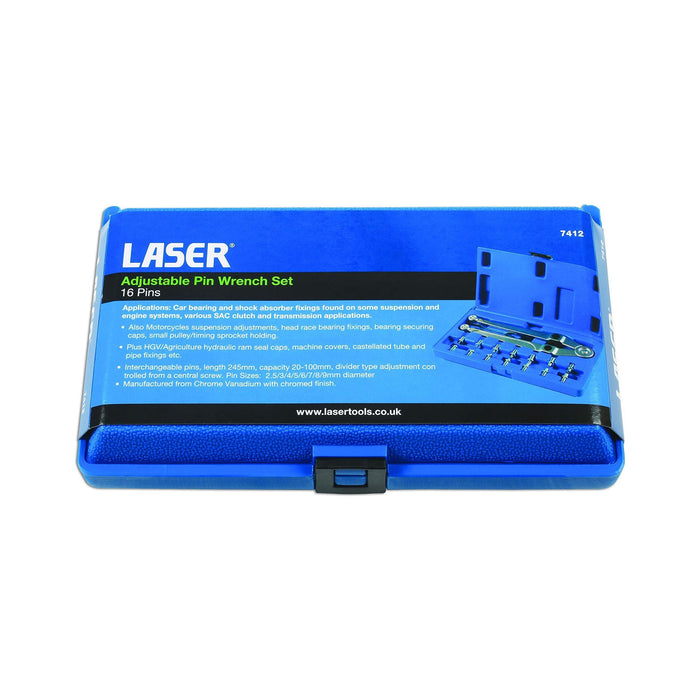 Laser Adjustable Pin Wrench Set 7412