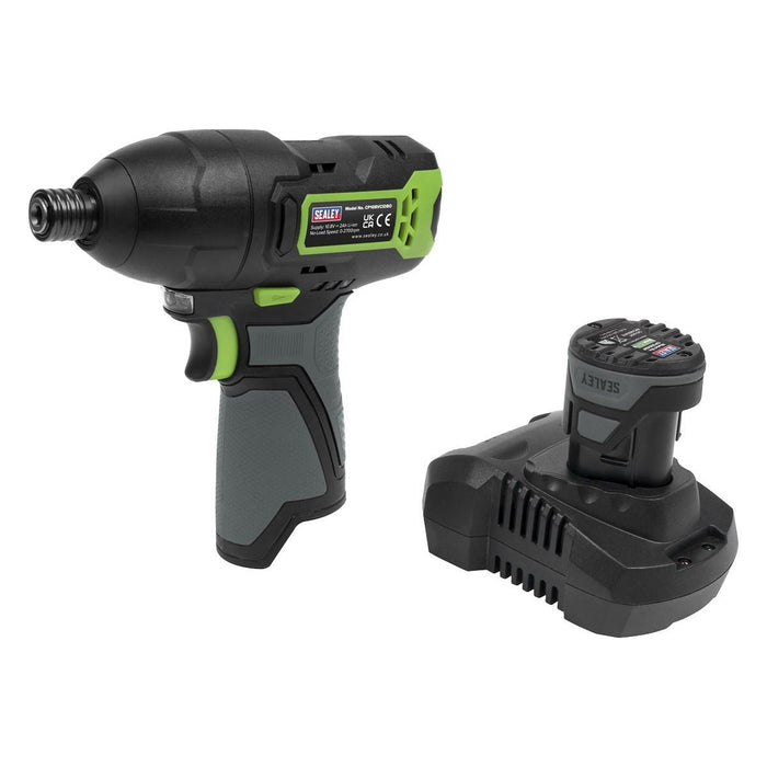 Sealey Cordless Impact Driver 1/4"Hex Drive 10.8V 2Ah SV10.8 Series CP108VCID Sealey - Town Tools 