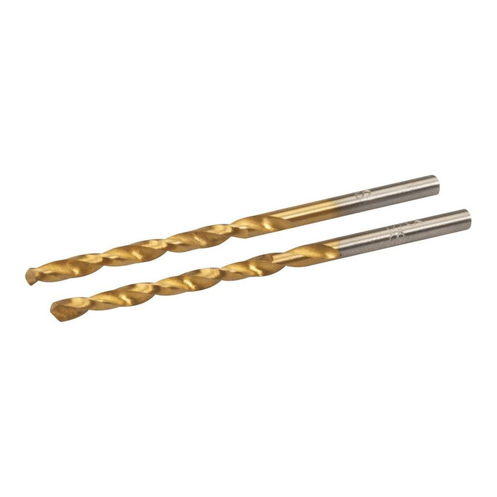 Silverline HSS Titanium-Coated Drill Bits 2pk 3.0mm Silverline - Town Tools 