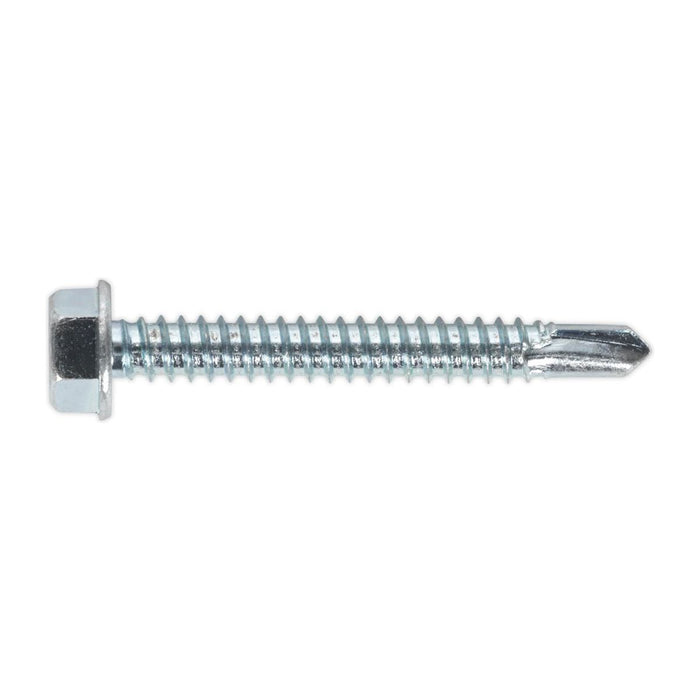 Sealey Self Drilling Screw 6.3 x 50mm Hex Head Zinc Pack of 100 SDHX6350 Sealey - Town Tools 