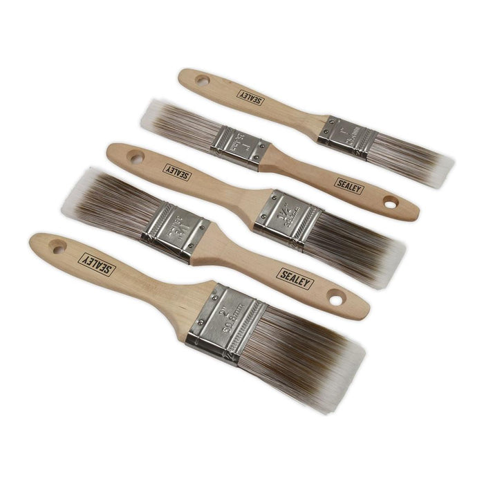 Sealey Wooden Handle Paint Brush Set 5pc SPBS5W Sealey - Town Tools 