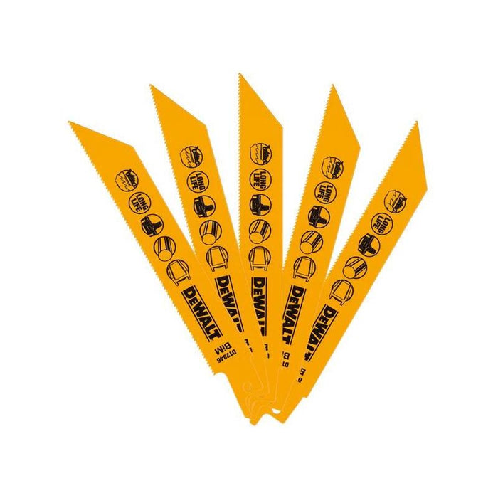 Dewalt Power Tools Bi-Metal Reciprocating Blade for Metal Cordless 152mm x 18 TPI (Pack 5) DeWALT Power Tools - Town Tools