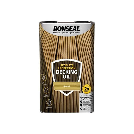 Ronseal Ultimate Protection Decking Oil Natural 5 litre Ronseal - Town Tools