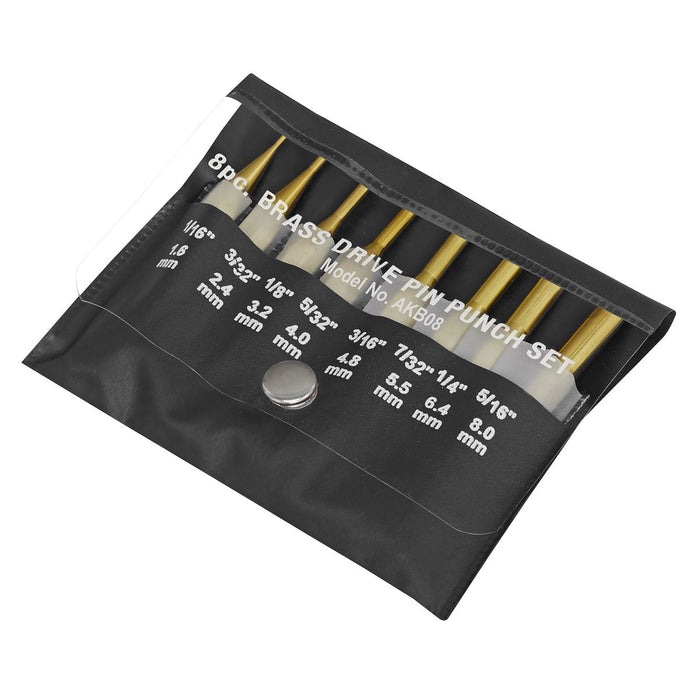 Sealey Brass Pin Punch Set 8pc AKB08 Sealey - Town Tools 