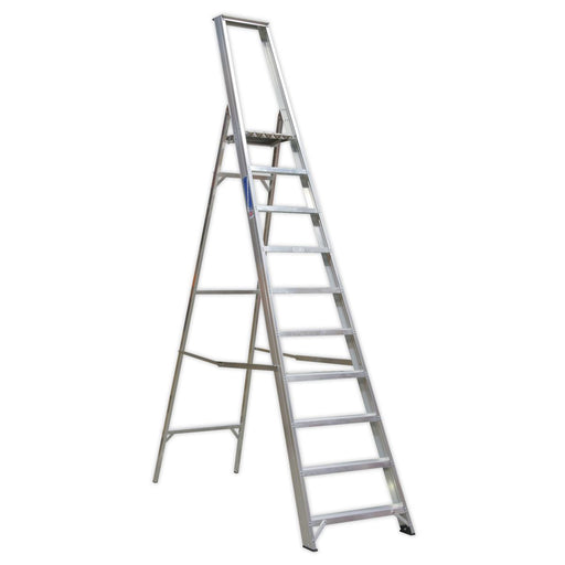 Sealey Aluminium Step Ladder 10-Tread Industrial BS 2037/1 AXL10 Sealey - Town Tools 