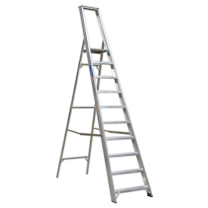 Sealey Aluminium Step Ladder 10-Tread Industrial BS 2037/1 AXL10 Sealey - Town Tools 