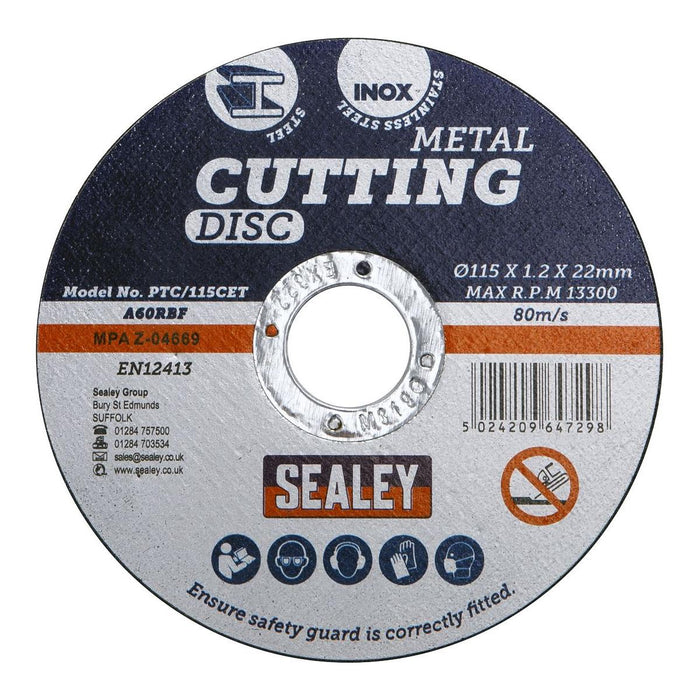 Sealey Cutting Disc115 x 1.2mm22mm Bore PTC/115CET Sealey - Town Tools 