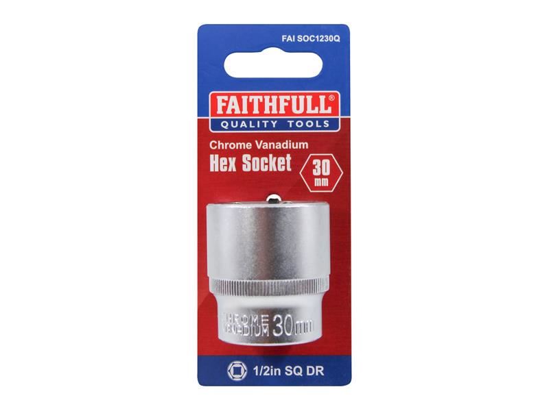 Faithfull Hex Socket 1/2in Drive 30mm Faithfull - Town Tools