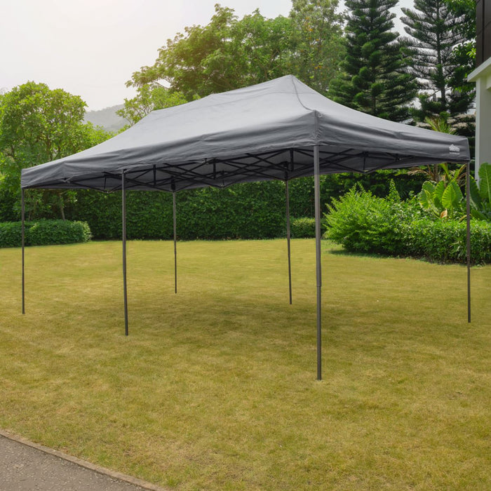 Dellonda 3x6m Pop-Up Gazebo Heavy Duty  Carry Bag Rope Stakes & Weight Grey