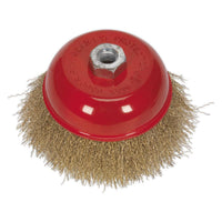 Sealey Brassed Steel Cup Brush125mm M14 x 2mm CBC125