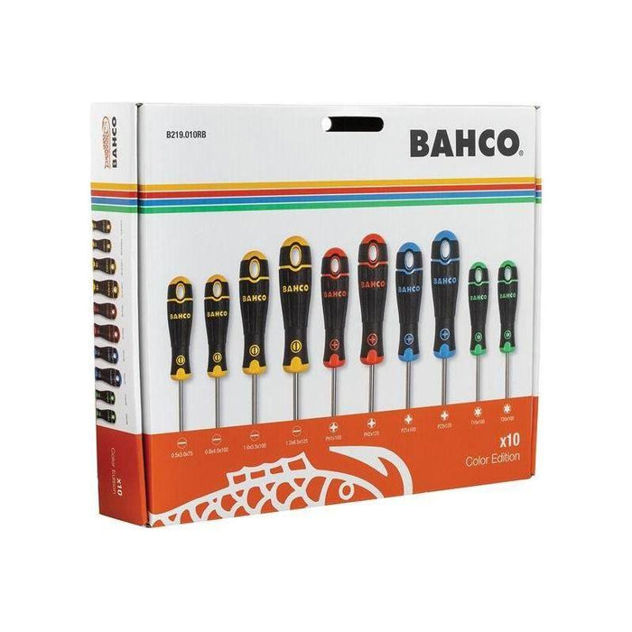 Bahco BAHCOFIT Coloured Handle Screwdriver Set, 10 Piece Bahco - Town Tools