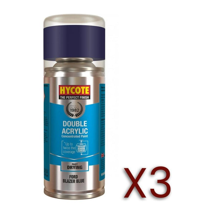 3x Hycote Aerosol Paint for Ford Blazer Blue 150ml Hycote - Town Tools 