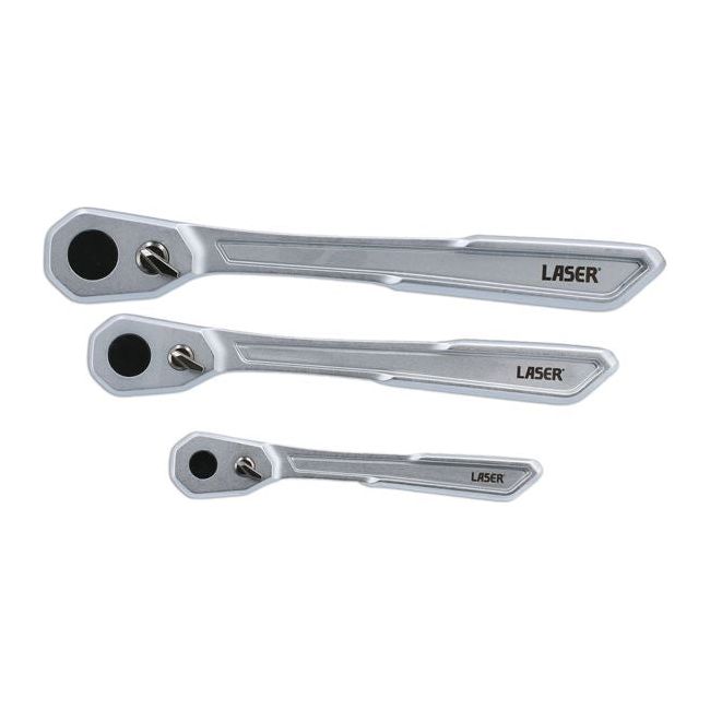 Laser Slim Handle Ratchet Set 1/4"D, 3/8"D, 1/2"D 3pc 7937 Laser - Town Tools 