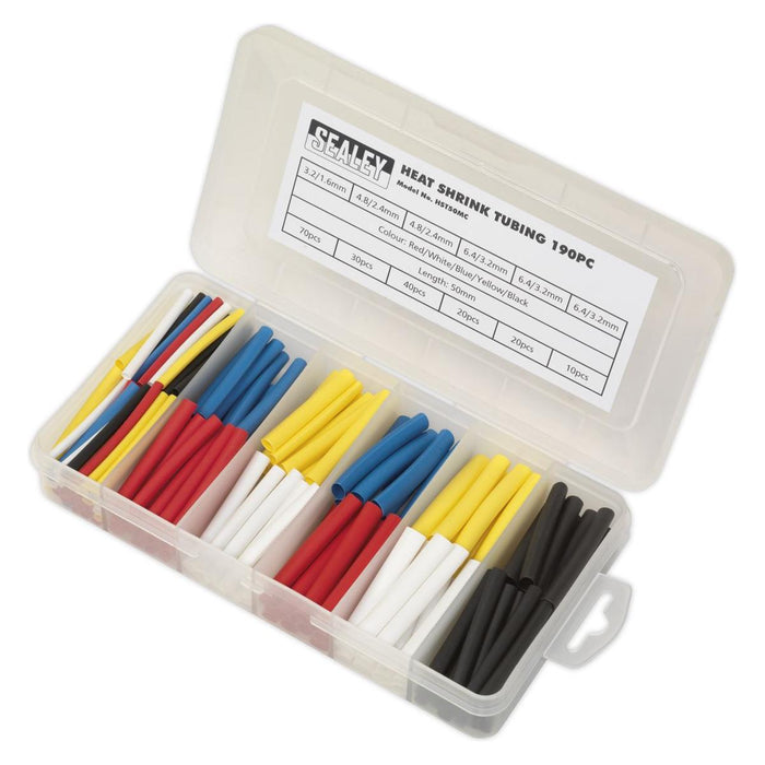 Sealey Heat Shrink Tubing Assortment 190pc 50mm Mixed Colours HST50MC Sealey - Town Tools 