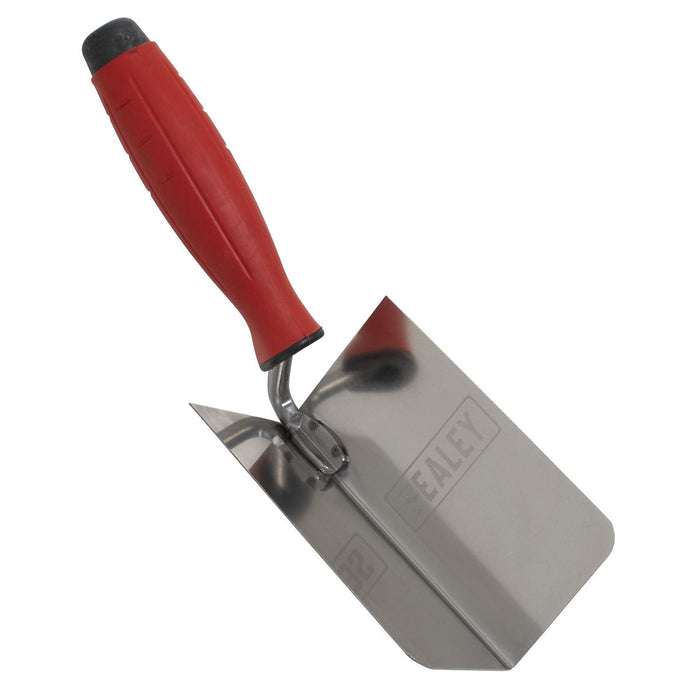 Sealey Stainless Steel Internal Corner Trowel with Rubber Handle 120 x 60mm Sealey - Town Tools 