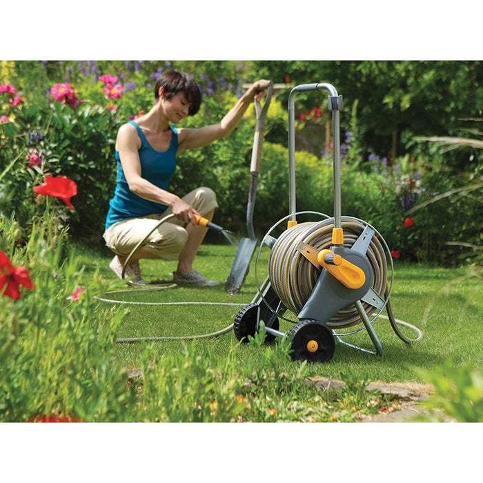 Hozelock 2436 60m Metal Pro Hose Cart & 30m of 12.5mm Hose Hozelock - Town Tools