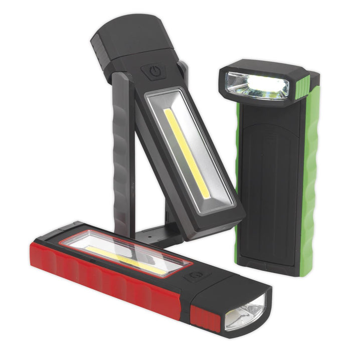 Sealey Magnetic Pocket Light 3W + 0.5W COB LED Display Box of 12 LED4101DB Sealey - Town Tools 