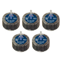 Sealey 60 x 30mm Abrasive Flap Wheel on 6mm Shaft 60Grit - Pack of 5 FW6030605