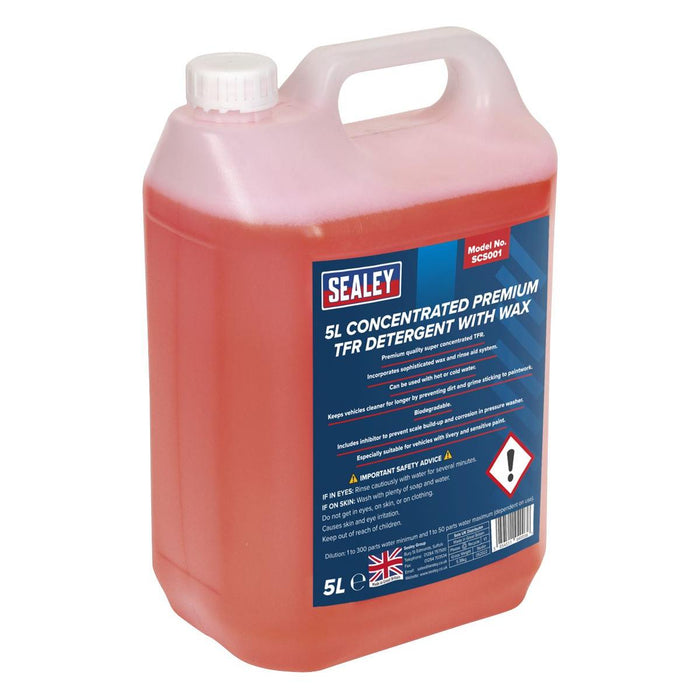 Sealey TFR Premium Detergent with Wax Concentrated 5L SCS001 Sealey - Town Tools 