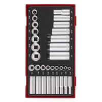 Teng Tools 1/4" & 3/8" Socket Set 12 pt AF TT1 32 Pieces