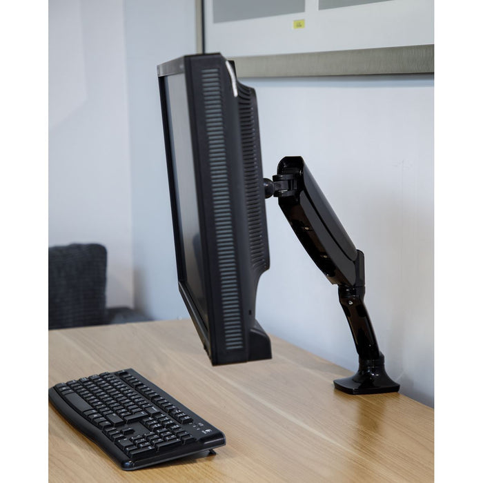 Dellonda Adjustable Single Monitor Arm with 360 Rotation - Black DH24