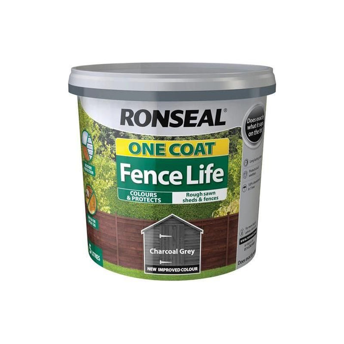 Ronseal One Coat Fence Life Charcoal Grey 5 litre Ronseal - Town Tools