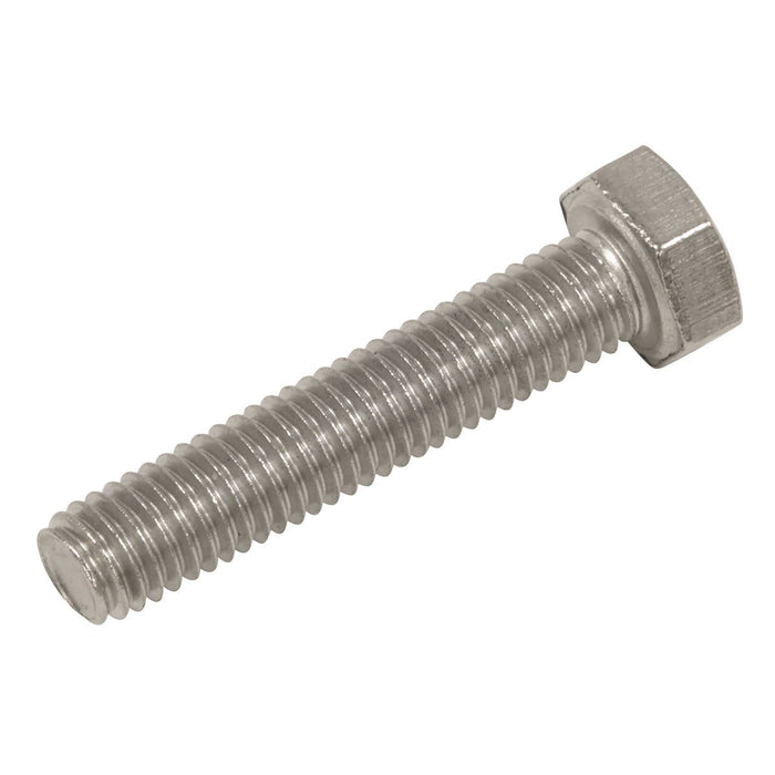 Sealey Stainless Steel Hex Head Set Screw DIN 933 - M5 X 25 A2 - Pack of 50 S525 Sealey - Town Tools 