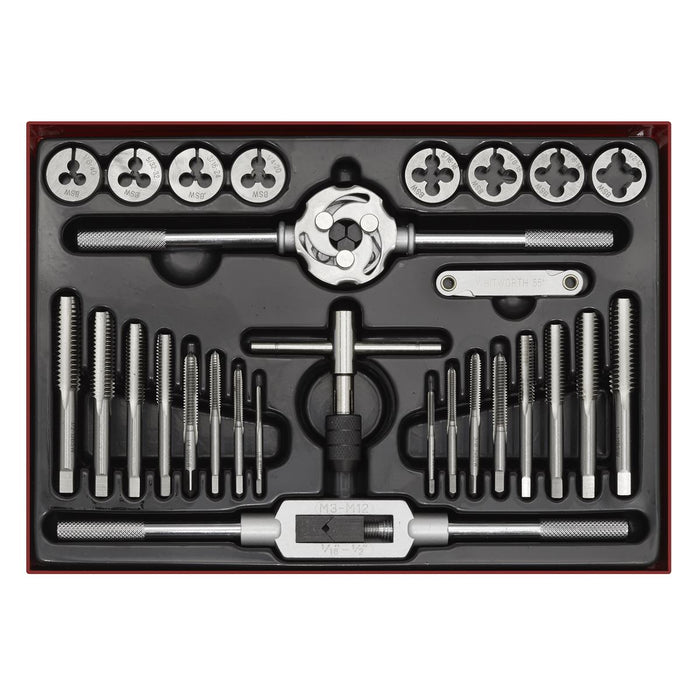 Sealey Imperial Tap & Die Set Split Dies BSW 28pc AK3028BSW Sealey - Town Tools 