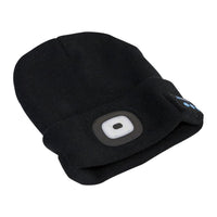 Sealey Beanie Hat 4 SMD LED USB Rechargeable with Wireless Headphones LED185W