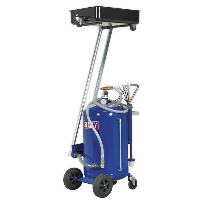 Sealey Cantilever Air Discharge Mobile Oil Drainer with Probes 80L AK462DX Sealey - Town Tools 
