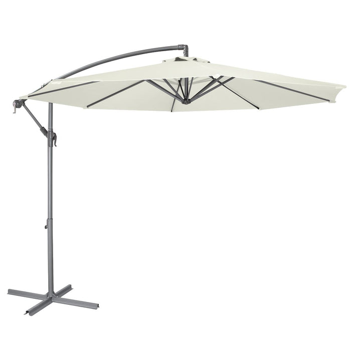 Dellonda Banana Parasol with Cover 3m - Cream DG265