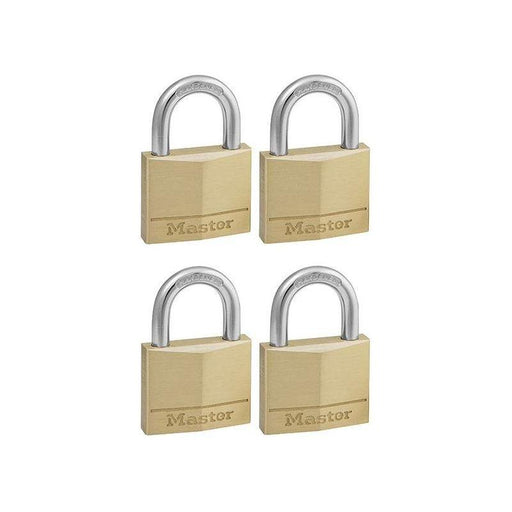 Master Lock Solid Brass 40mm Padlock 4-Pin - Keyed Alike x 4 Master Lock - Town Tools