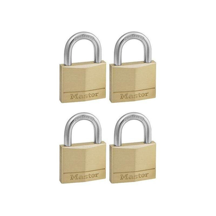 Master Lock Solid Brass 40mm Padlock 4-Pin - Keyed Alike x 4 Master Lock - Town Tools