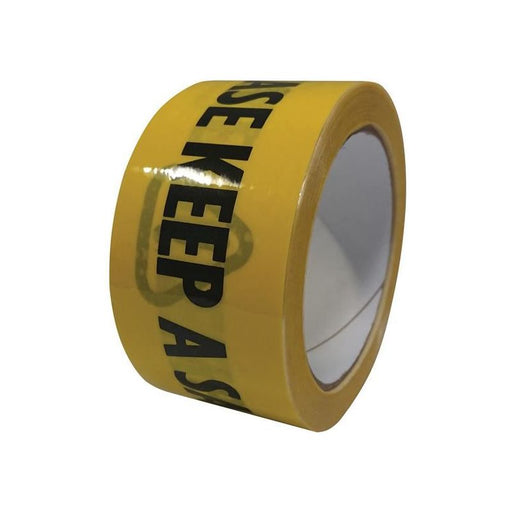 Faithfull Laminated Self-Adhesive Hazard Tape Social Distance Black/Yellow 50mm x 33m Faithfull - Town Tools