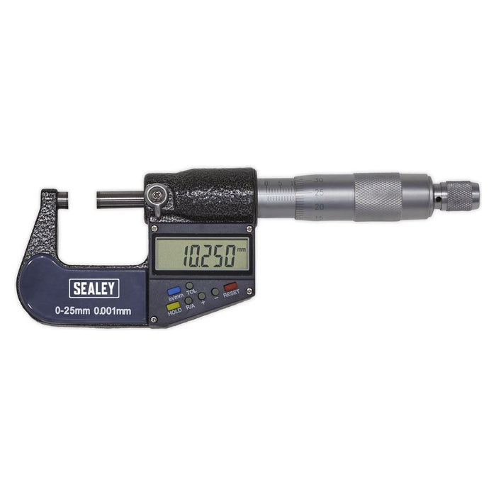 Sealey Digital External Micrometer 0-25mm(0-1") AK9635D Sealey - Town Tools 