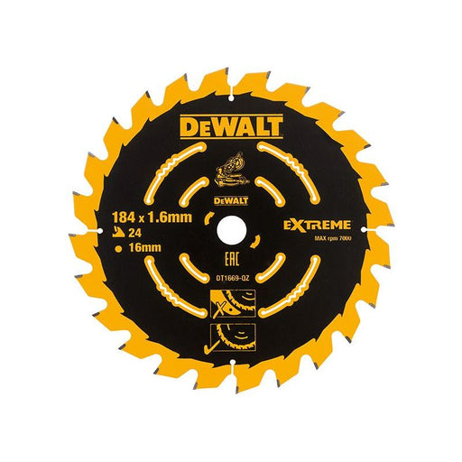Dewalt Power Tools Cordless Mitre Saw Blade For DCS365 184 x 16mm x 24T DeWALT Power Tools - Town Tools