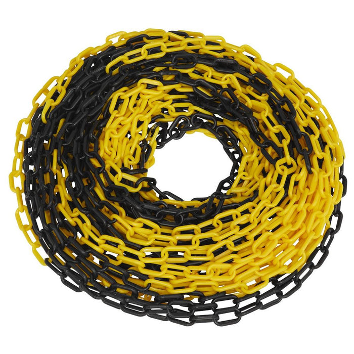 Sealey Safety Chain 25m x 6mm - Black/Yellow BYC25M Sealey - Town Tools 