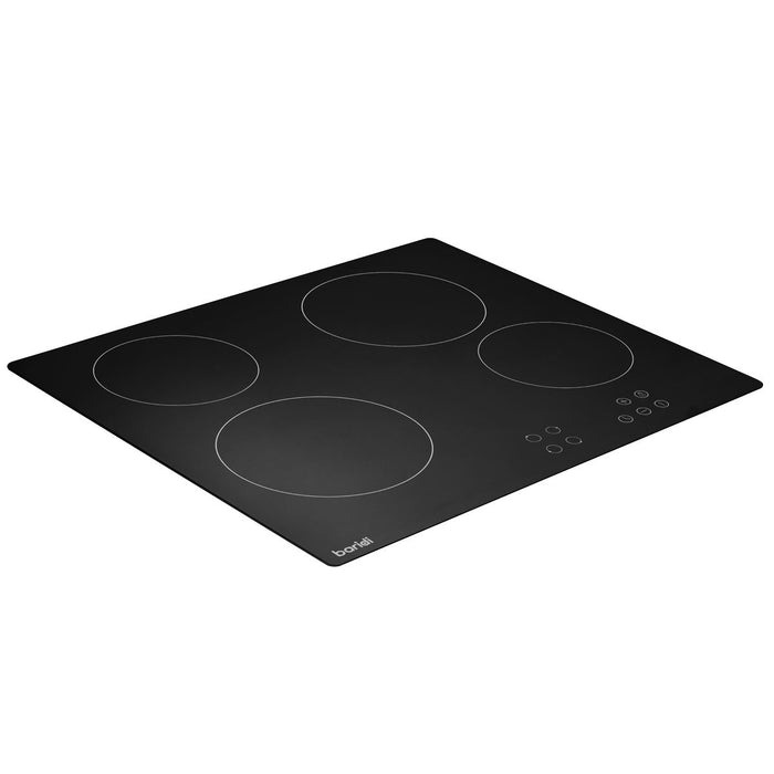 Baridi Integrated Ceramic Hob with 4 Cooking Zones 60cm - Black Glass Baridi - Town Tools 