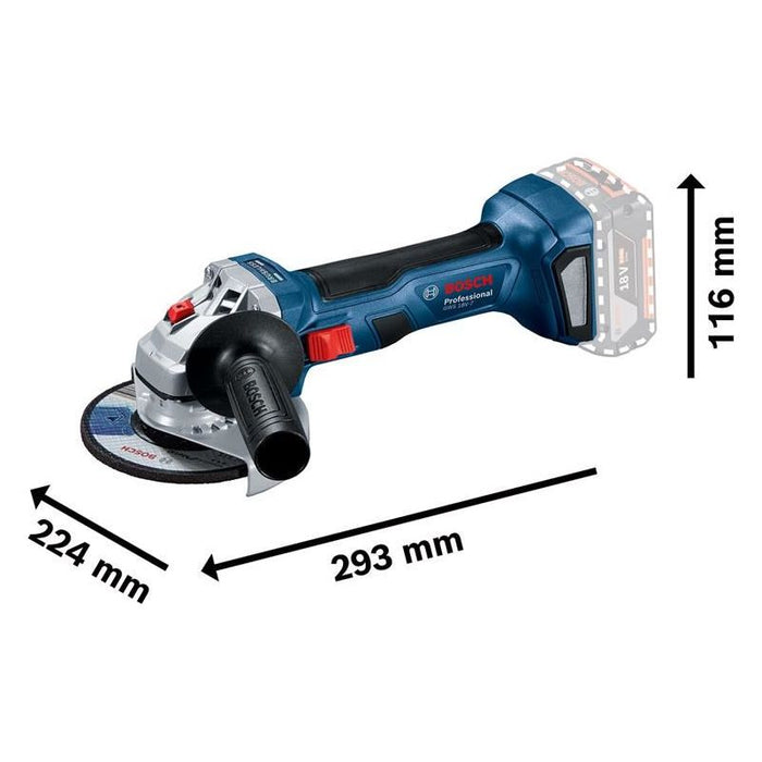 Bosch GWS 18V-7 Professional Angle Grinder 115mm 18V 2 x 4.0Ah Li-ion Bosch - Town Tools