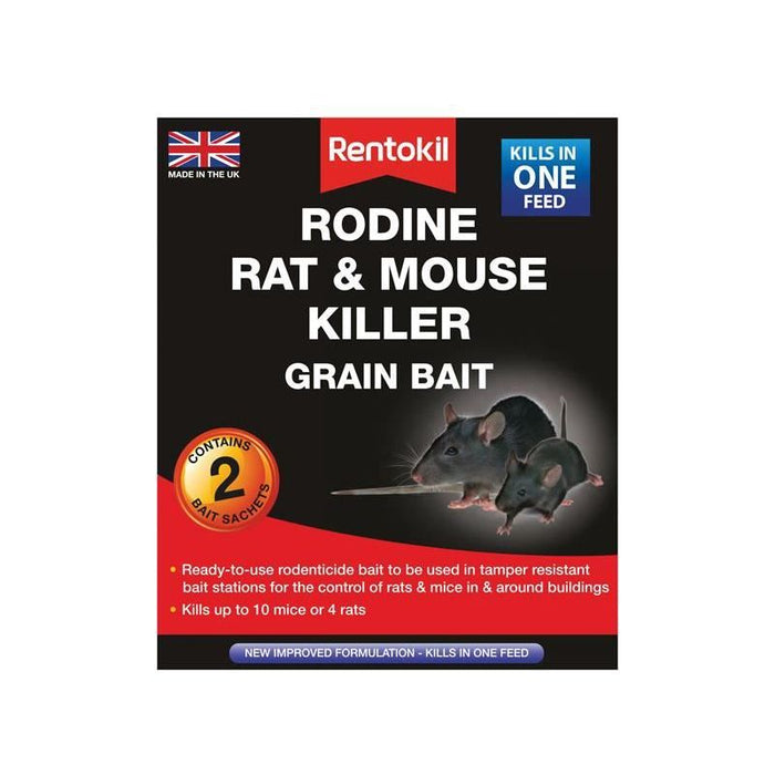 Rentokil Rodine Rat & Mouse Killer Grain Bait (Sachets 2) Rentokil - Town Tools