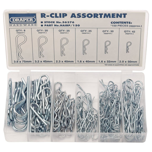 Draper R-Clip Assortment (150 Piece) 56376 Draper - Town Tools 