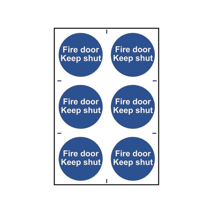 Scan Fire Door Keep Shut - 6 PVC Signs 100 x 100mm Scan - Town Tools