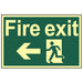 Scan Fire Exit Running Man Arrow Left - Photoluminescent 300 x 200mm Scan - Town Tools