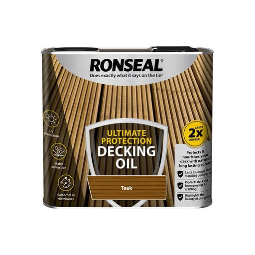 Ronseal Ultimate Protection Decking Oil Teak 2.5 litre Ronseal - Town Tools