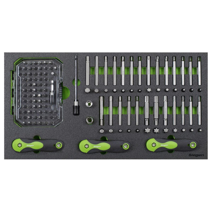 Siegen Siegen Specialised Bit Set & Folding Hex Keys with Tool Tray 170pc S01275 Siegen - Town Tools 