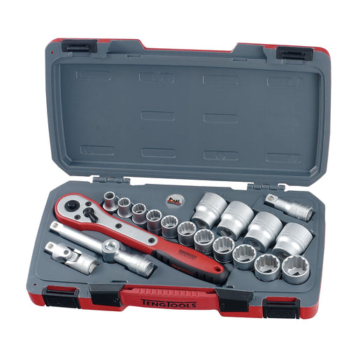 Teng Tools MECCA PRO 1/2" Socket Set 12 pt AF 20 Pieces Teng Tools - Town Tools 
